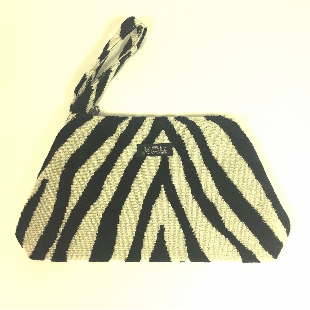Two Crazy Daisies Zebra Stripe Wristlet